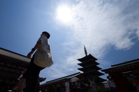 8月の東京の日射は3割も増えた